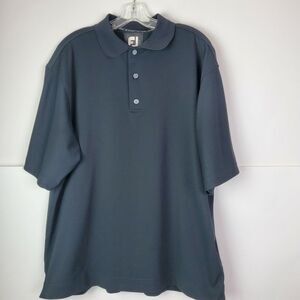 FootJoy Men's Polo‎ Shirt Size Large Black Short Sleeve Golf Performance